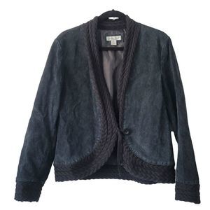 Coldwater Creek Black Suede Leather Jacket